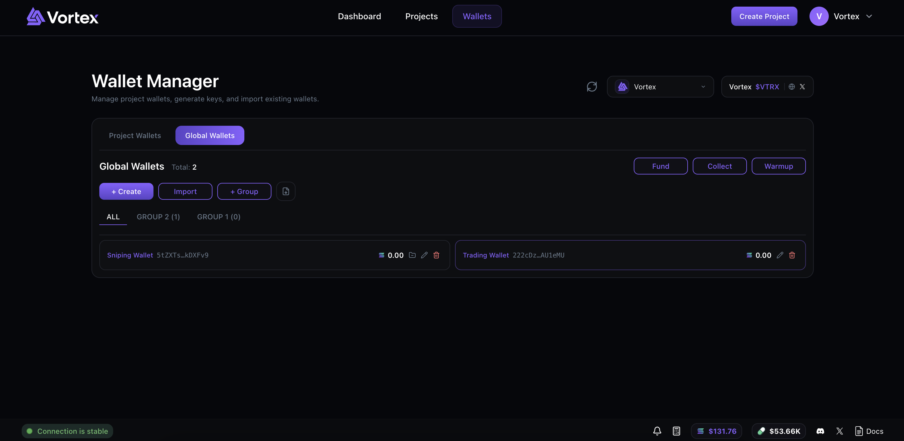 Vortex Global Wallets