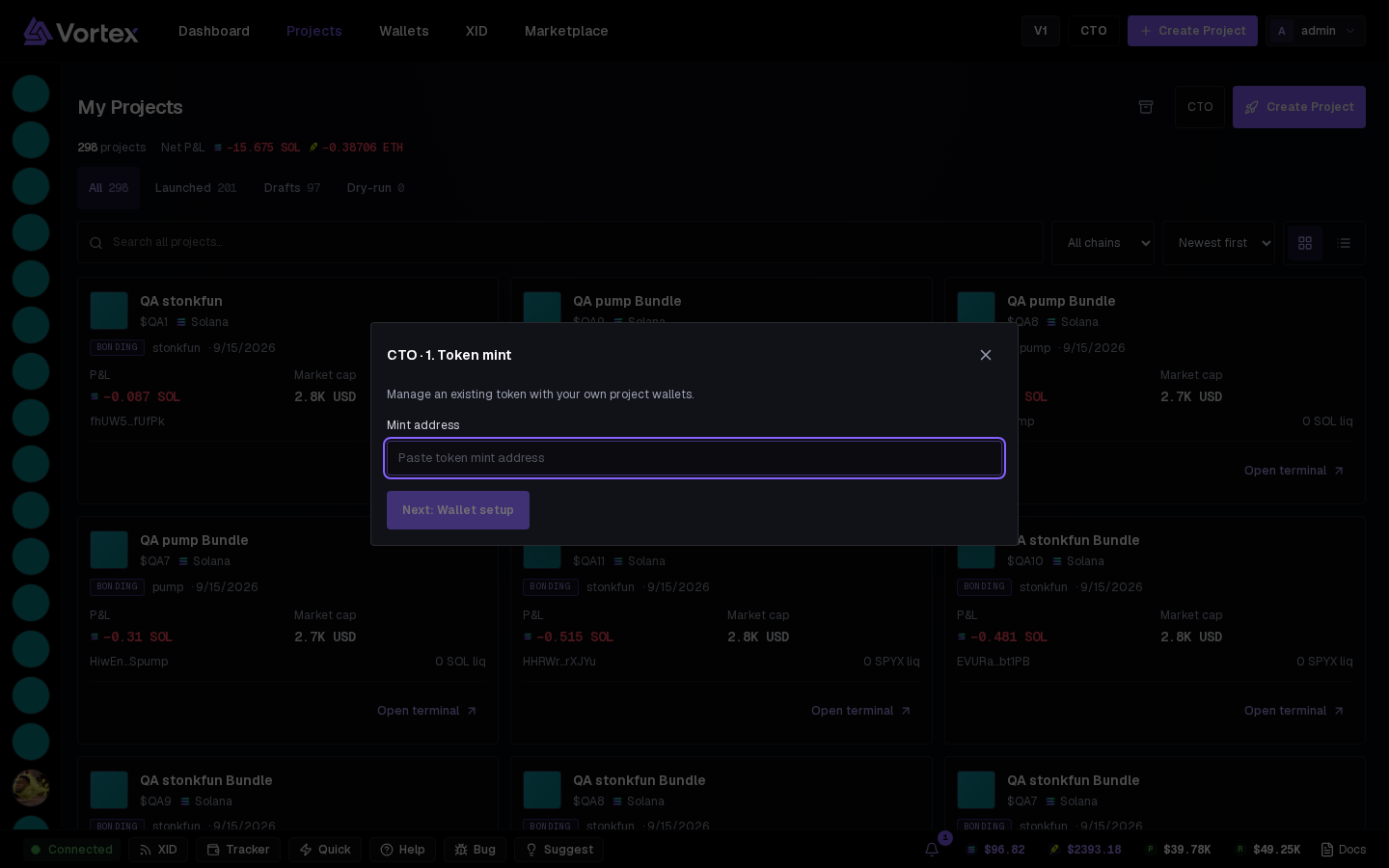 CTO, step 1: the token mint.